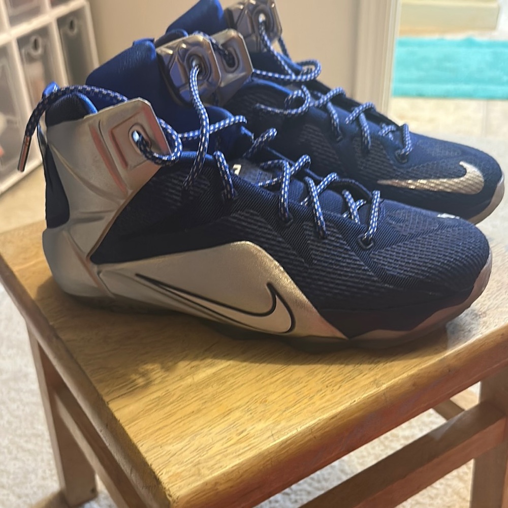 Nike Blue and Silver Sneakers High-Top Performance